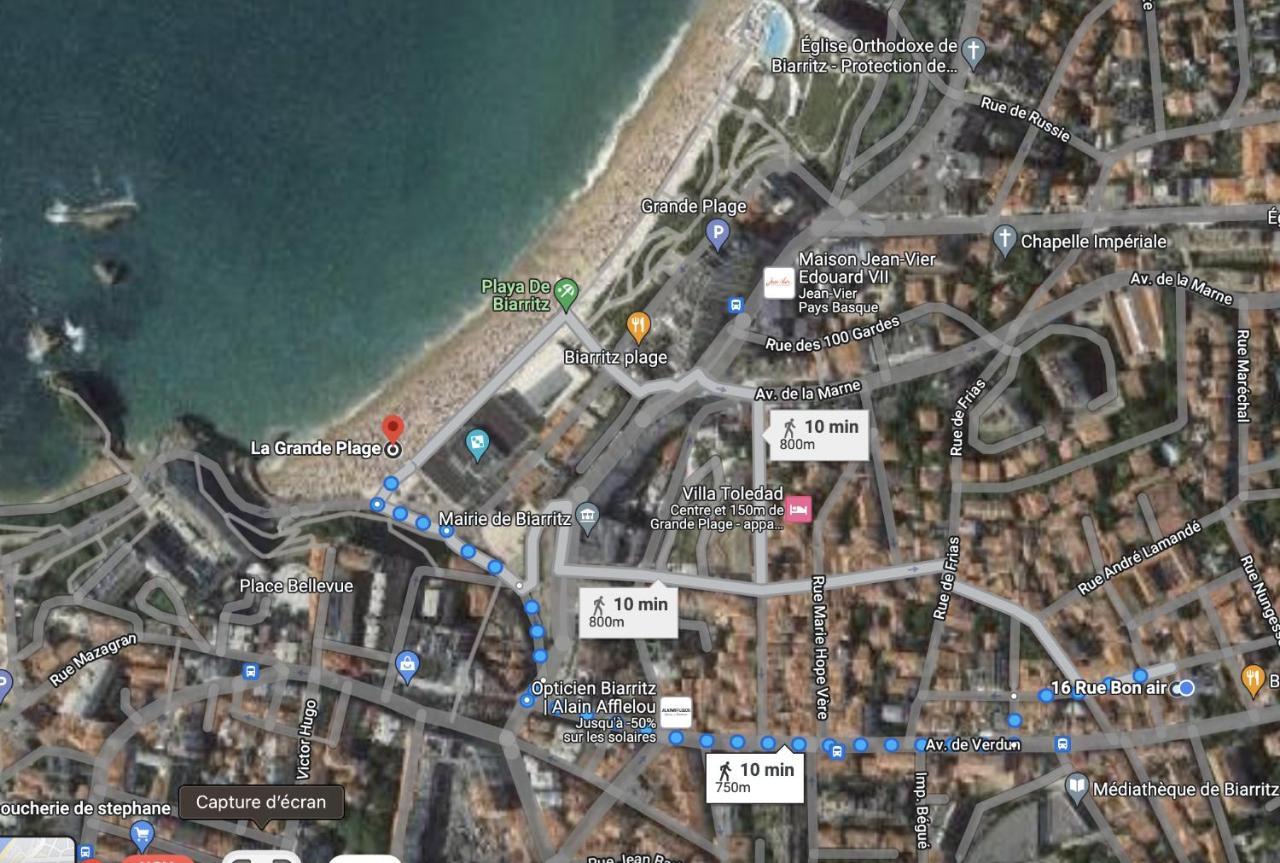 Biarritz Centre, Pres Avenue De Verdun, Cosy Apt 2 Pieces , Salon , Chambre Separe, Rue Tres Calme A 10 Minutes A Pied De La Grande Plage ภายนอก รูปภาพ